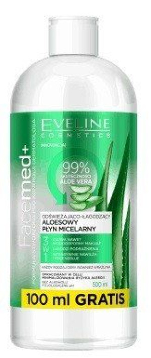 Eveline Aloesowy płyn micelarny 3w1 odświeżający 400ml + 100ml - Długi term