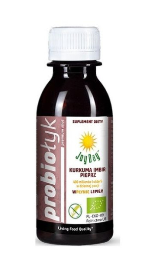 Napój Probiotyczny, Probiołyk, Kurkuma, Imbir, Pieprz, 125 ml - Długi termi