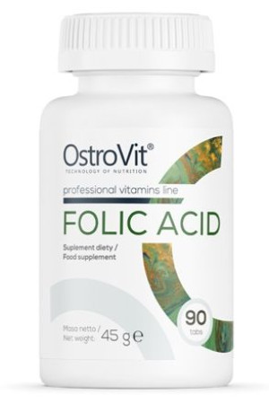 OstroVit Folic Acid, 90 tabletek - Długi termin ważności!