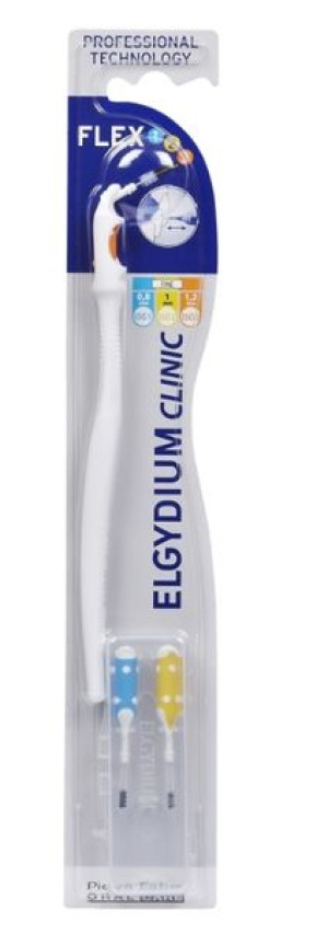 Elgydium Clinic Flex 123, Szczoteczka do zębów, międzyzębowa, 2 sztuki