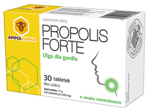 Propolis Forte o smaku mentolowym, 30 tabletek do ssania - Długi termin waż