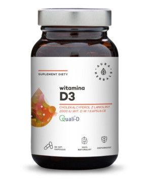 Aura Herbals, Witamina D3 2000IU, 90 kapsułek