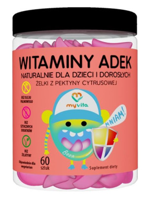 MyVita ADEK żelki, 60 sztuk - Długi termin ważności!