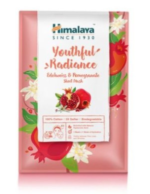 Himalaya, Maska w płacie Młodzieńczy Blask z Szarotką i Granatem, 30 ml - D