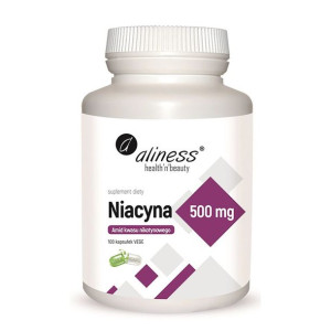 Aliness Niacyna 500mg 100 kapsułek vege - Długi termin ważności!