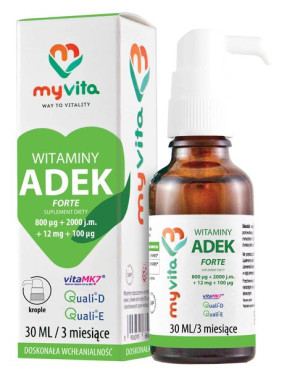 MyVita, Witaminy ADEK Forte, krople, 30 ml - Długi termin ważności!