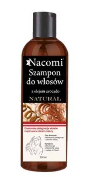 Nacomi, Szampon do włosów z olejem avocado i keratyną, 250 ml