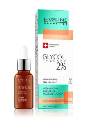 Eveline, Glycol Therapy 2%, Witaminowa kuracja rozświetlająca, 18 ml - Dług
