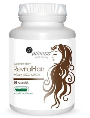 Aliness, Revital Hair, 60 kapsułek - Długi termin ważności!
