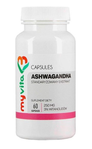 MyVita Silver, Ashwagandha BIO, 60 kapsułek - Długi termin ważności!