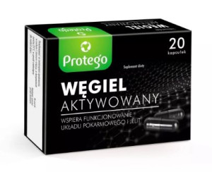 Protego Węgiel aktywowany 20 kapsułek - Długi termin ważności!