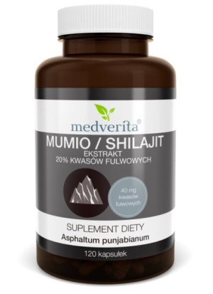 Medverita, Mumio/Shilajit, 120 kapsułek - Długi termin ważności!