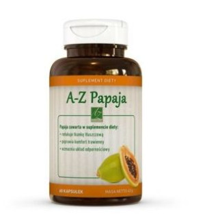 A-Z Papaja, 60 kapsułek - Długi termin ważności!
