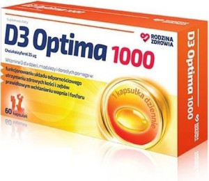 Rodzina Zdrowia D3 Optima 1000 60 kapsułek - Długi termin ważności!
