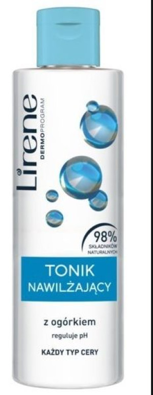 Lirene, Tonik nawilżający z ogórkiem, 200 ml - Długi termin ważności!