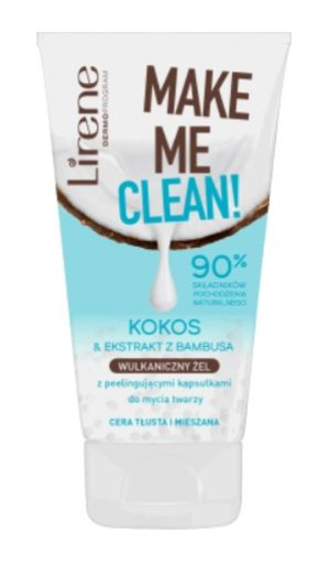 Lirene, Make Me Clean, Żel myjacy, kokos, 150 ml - Długi termin ważności!