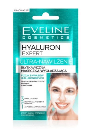 Eveline, Hyaluron Expert Ultra-Nawilżenie, Maseczka wygładzająca, 7 ml - Dł