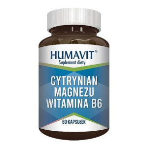 Humavit, Cytrynian Magnezu plus Witamina B6, 60 kapsułek - Długi termin waż