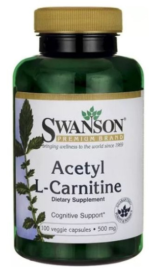 Swanson ALC Acetyl L-karnityny 100 kapsułek wegetariańskich - Długi termin