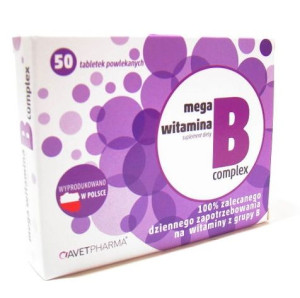 Mega Complex witamina B 50 tabletek - Długi termin ważności!