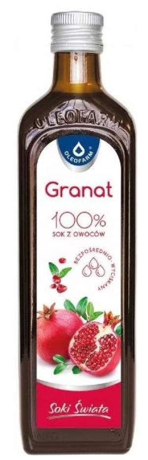 100% Sok z owoców granatu 490 ml - Długi termin ważności!