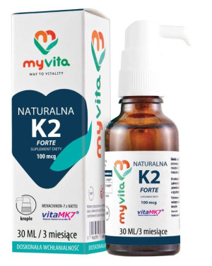 MyVita naturalna witamina K2MK-7 krople 30ml - Długi termin ważności!