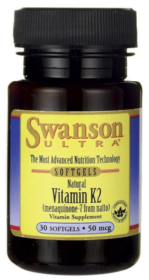 Swanson Witamina K2 50mcg 30 kapsułek - Długi termin ważności!