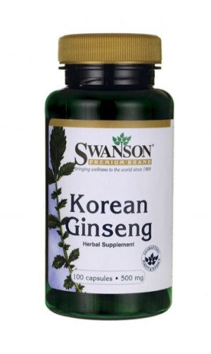 Swanson, Żeń-szeń koreański 500 mg, 100 kapsułek - Długi termin ważności!