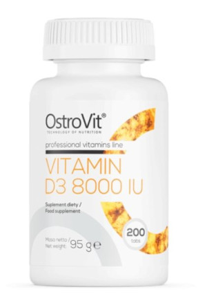 OstroVit, Vitamin D3 8000IU, 200 tabletek - Długi termin ważności!