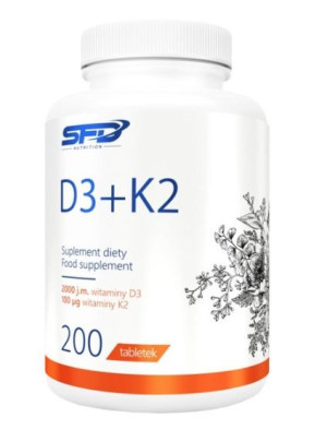 D3 + K2, 200 tabletek - Długi termin ważności!
