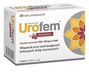 Urofem Żurawina, 60 tabletek - Długi termin ważności!