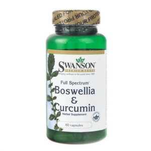 Swanson Full Spectrum Boswellia i Curcumin 60 kapsułek - Długi termin ważno