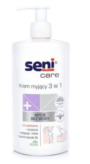 Seni Care, Krem myjący 3w1 mocznik 3%, 1000 ml - Długi termin ważności!