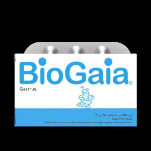 BioGaia Gastrus smak mandarynkowy 30 tabletek do żucia - Długi termin ważno