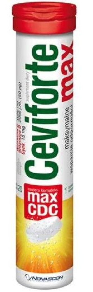Ceviforte Max, 20 tabletek musujących - Długi termin ważności!
