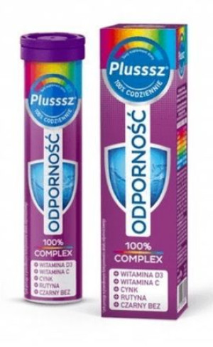 Plusssz Odporność 100% Complex, 20 tabletek musujących - Długi termin ważno