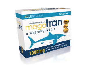 Mega Tran z wątroby rekina 60 kapsułek - Długi termin ważności!