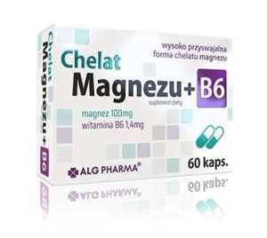 Chelat Magnezu + B6, 60 kapsułek - Długi termin ważności!