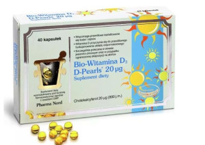 Bio-Witamina D3, D-Pearls 38mcg, 80 kapsułek - Długi termin ważności!