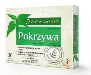 Zioła w tabletkach Pokrzywa 30 tabletek - Długi termin ważności!