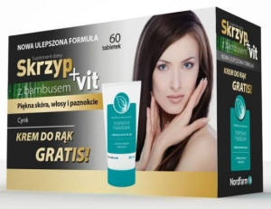 Zestaw Skrzyp+vit z bambusem 60 tabletek + Krem do rąk - Długi termin ważno