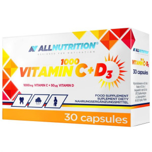 Allnutrition Vitamin C 1000+D3 30 kapsułek - Długi termin ważności!