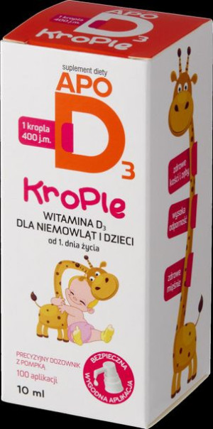 ApoD3 Krople 400 j.m. 10 ml - Długi termin ważności!