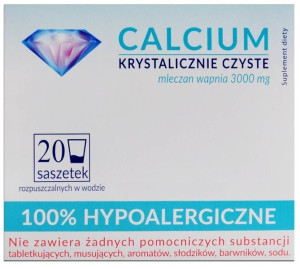 Calcium Krystalicznie Czyste 100% hypoalergiczne 20 saszetek - Długi termin
