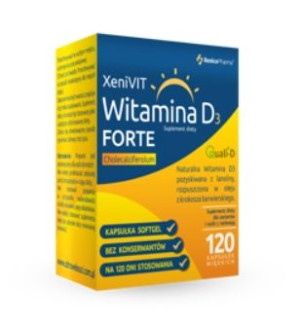 XeniVIT Witamina D 4000 Forte, 120 kapsułek - Długi termin ważności!