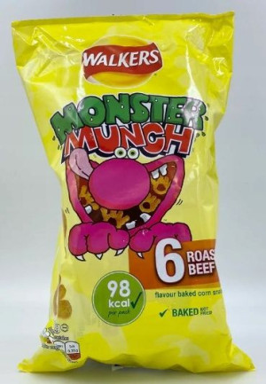 6x22g WALKERS Monster Munch Roast Beef UK