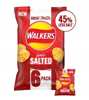 6x25g WALKERS Chipsy Ziemniaczane Salted UK