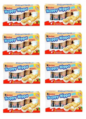 8x103,5g KINDER Happy Hippo Biscuits White UK