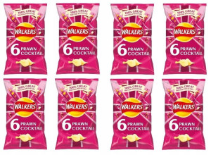 8x150g WALKERS Chipsy Krewetkowe UK