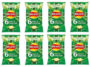 8x150g WALKERS Chipsy Salt & Vinegar UK